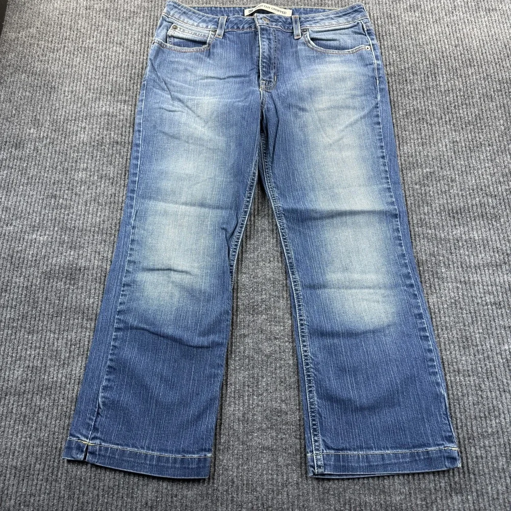 Gap Boot Cut Cropped Jeans Womens 14‎ Blue Med Wash Stretch Denim Regular 30x23